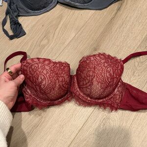 Victoria's Secret Deep Red Lace Bra